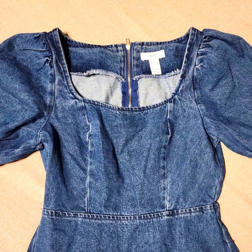Denim Puff Sleeve Dress